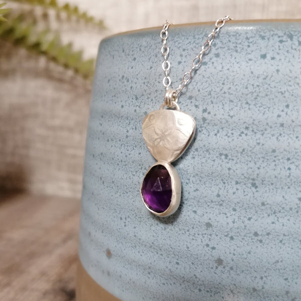 amethyst and sterling silver pendant by Joanne Tinley Jewellery