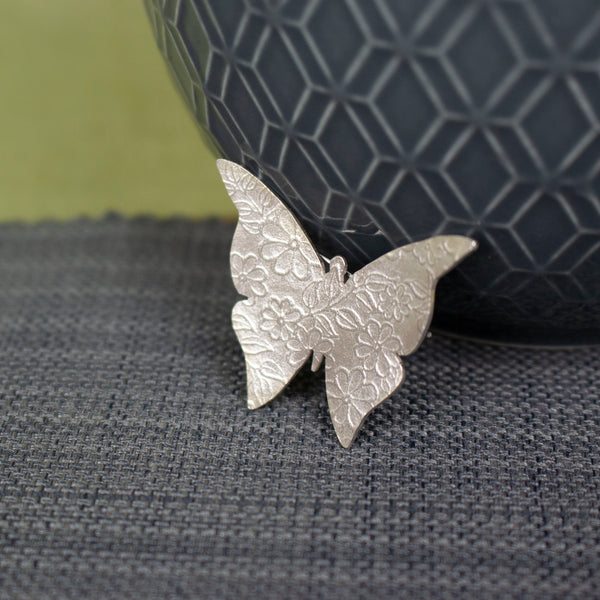 sterling silver butterfly brooch by Joanne Tinley Jewellery