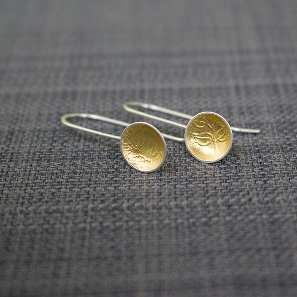 silver gold keum boo leaf earring at Joanne Tinley Jewellery