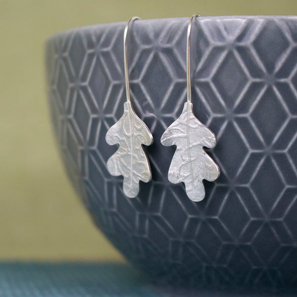 silver oak earrings from Joanne Tinley Jewellery