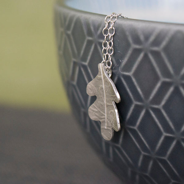 silver oak pendant necklace from Joanne Tinley Jewellery
