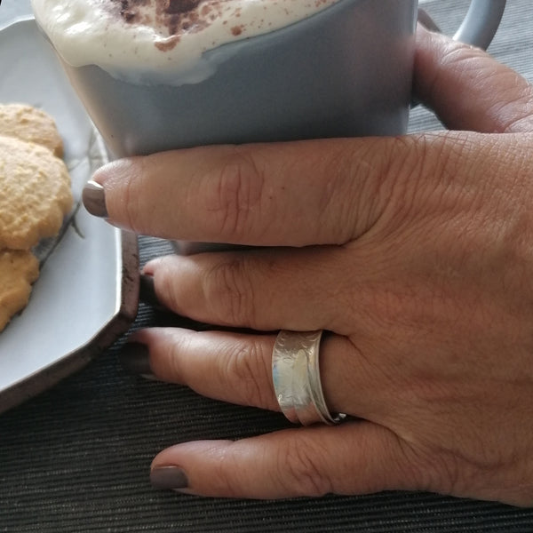 sterling silver wide wrapped ring | Joanne Tinley Jewellery