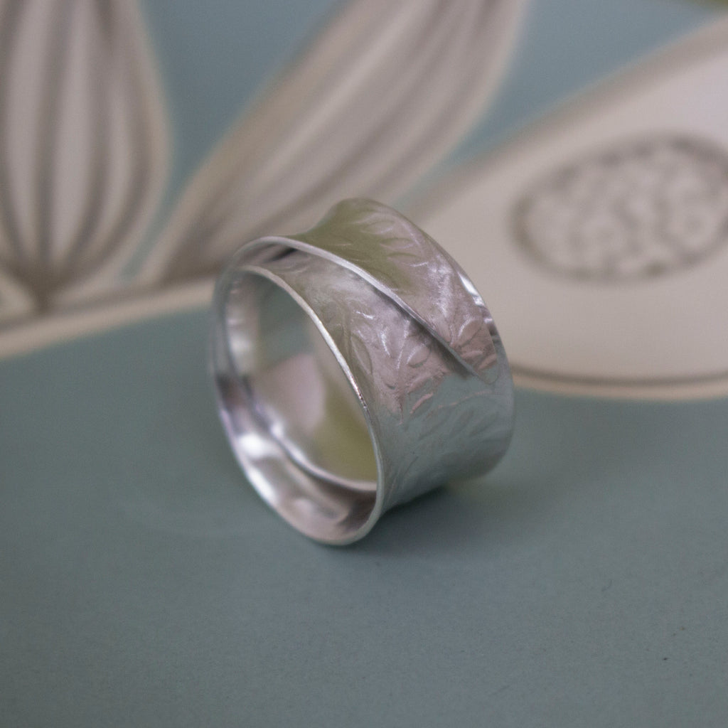 sterling silver wide wrapped ring | Joanne Tinley Jewellery