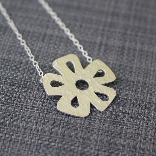 sterling silver daisy necklace at Joanne Tinley Jewellery