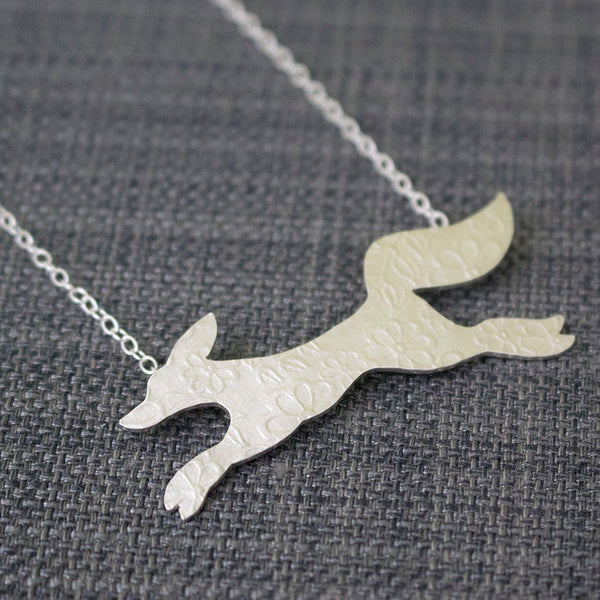 sterling silver fox necklace at Joanne Tinley Jewellery