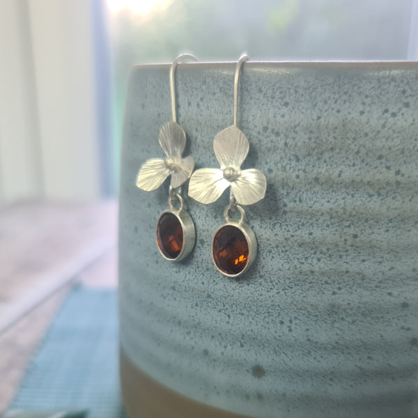 Citrine Dainty Flower earrings