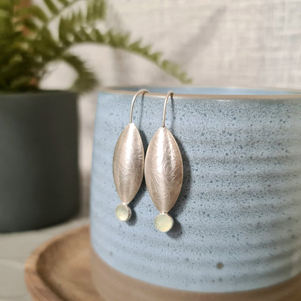 A Hint of Spring Green Drop Earrings