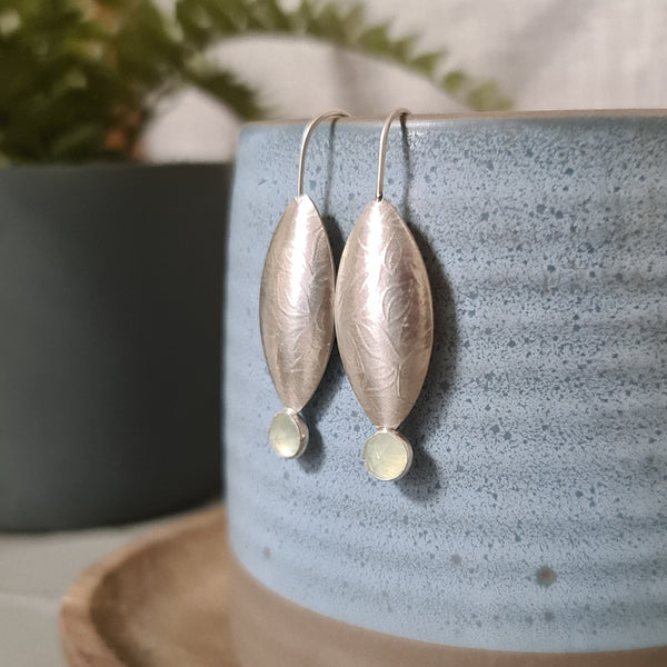 A Hint of Spring Green Drop Earrings