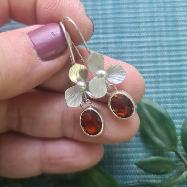 Citrine Dainty Flower earrings