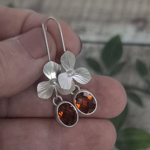 Citrine Dainty Flower earrings