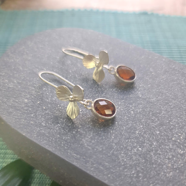 Citrine Dainty Flower earrings