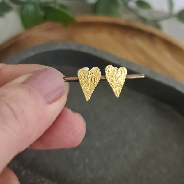 Golden Vines Heart stud earrings