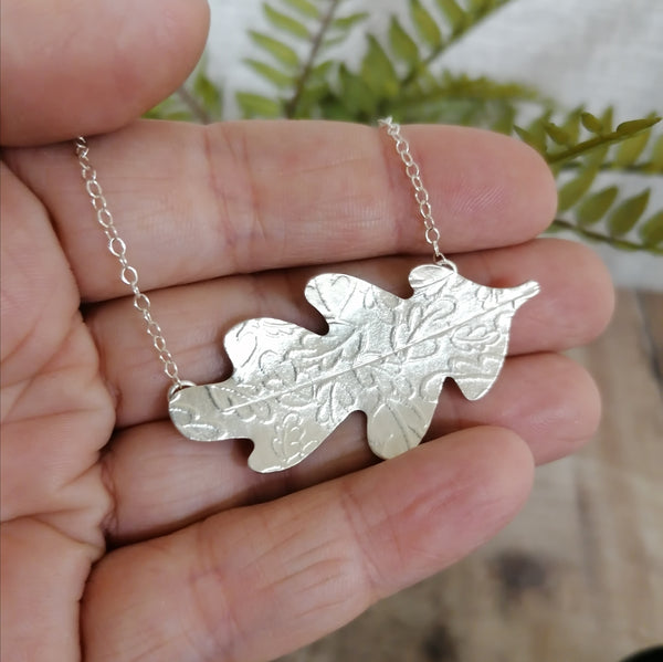 sterling silver oak leaf necklace from Joanne Tinley Jewellery