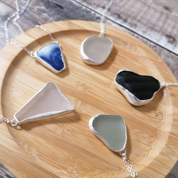 sea glass and sterling silver pendant workshop | Joanne Tinley Jewellery | Jewellery Classes Hampshire