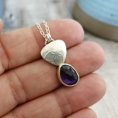 amethyst and sterling silver pendant by Joanne Tinley Jewellery