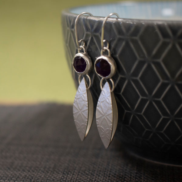 amethyst and silver earrings by Joanne Tinley Jewellery