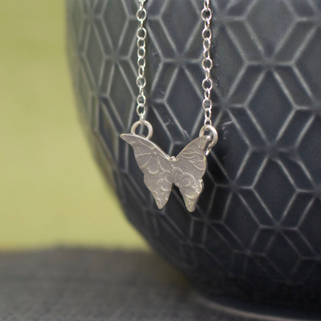 Beautiful silver butterfly pendant by Joanne Tinley Jewellery