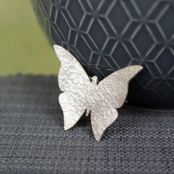 sterling silver butterfly brooch by Joanne Tinley Jewellery