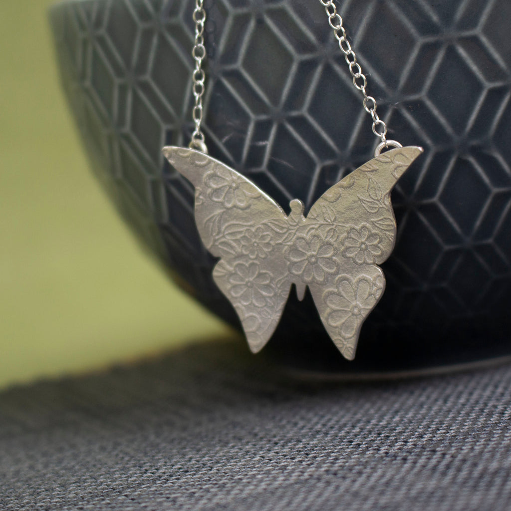sterling silver butterfly necklace by Joanne Tinley Jewellery