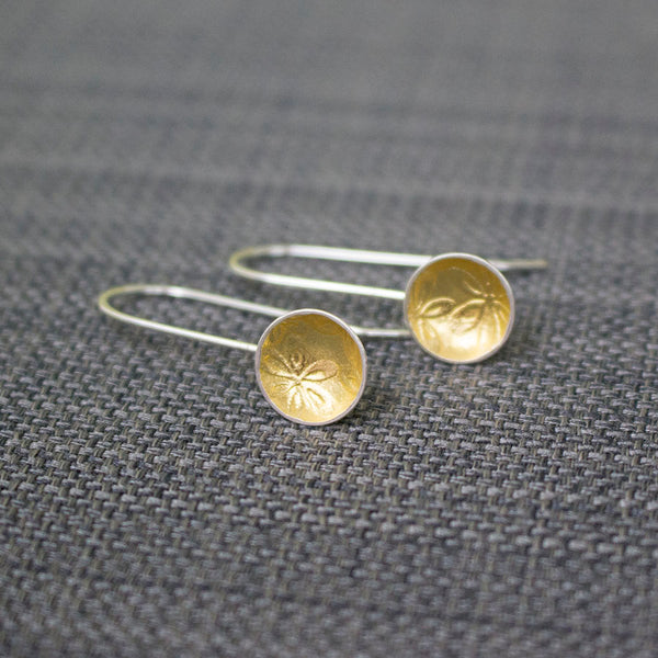 silver gold keum boo flower earring at Joanne Tinley Jewellery