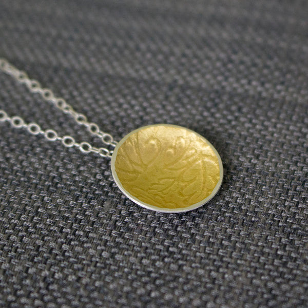 silver gold keum boo oak pendant at Joanne Tinley Jewellery