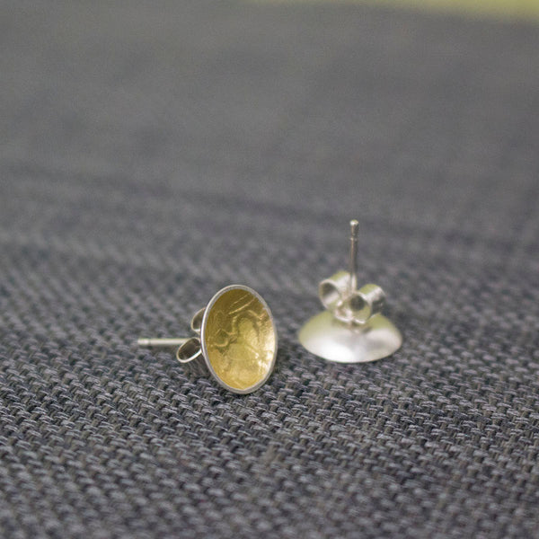 silver gold keum boo flower earring at Joanne Tinley Jewellery