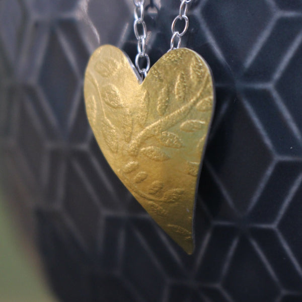 24k & silver heart pendant from Joanne Tinley Jewellery