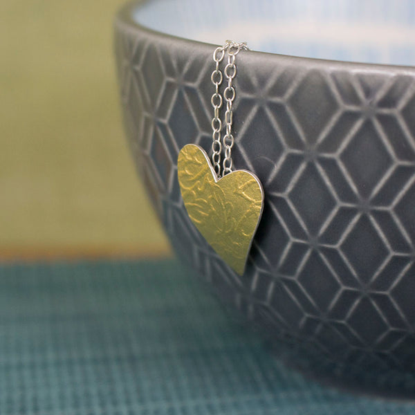 24k & silver heart pendant from Joanne Tinley Jewellery