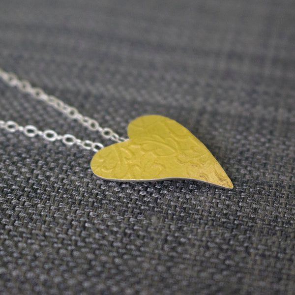 24k & silver heart pendant from Joanne Tinley Jewellery