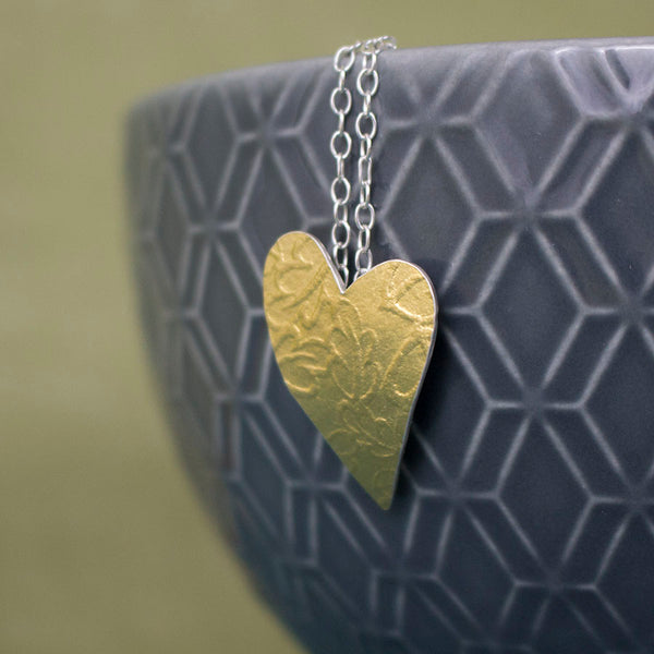 24k & silver heart pendant from Joanne Tinley Jewellery