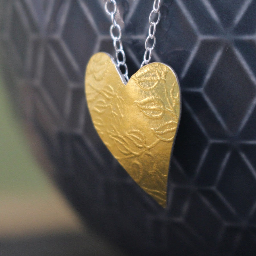 24k & silver heart pendant from Joanne Tinley Jewellery