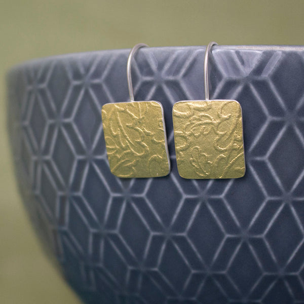 24k & silver drop oak earrings from Joanne Tinley Jewellery