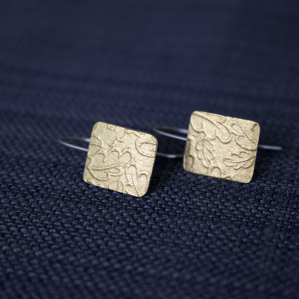 24k & silver drop oak earrings from Joanne Tinley Jewellery