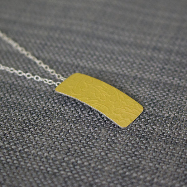 24k keum boo silver rectangular oak pendant from Joanne Tinley Jewellery
