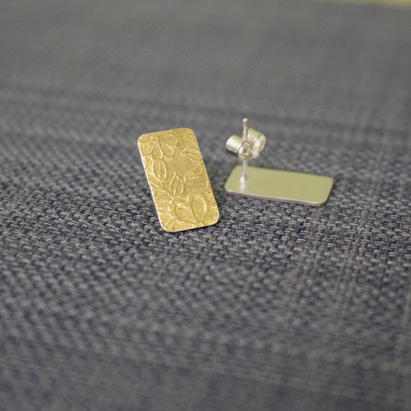 Golden Blossom Tag Stud Earrings - Wholesale