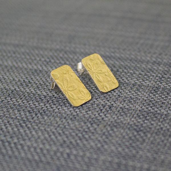 Golden Flora Tag Stud Earrings - Wholesale