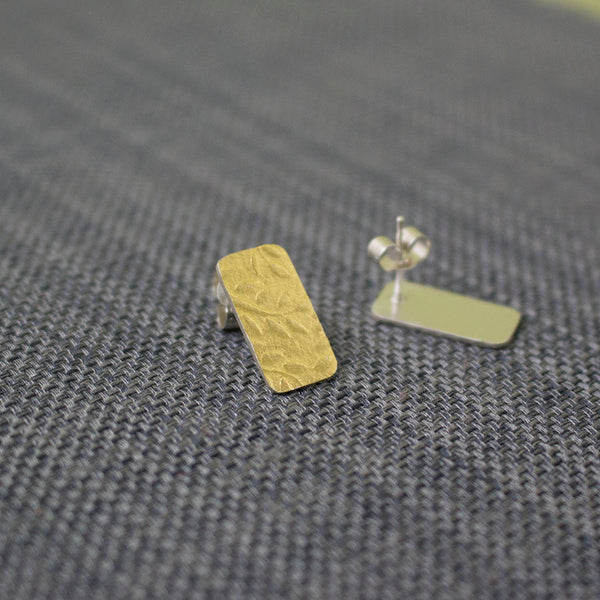 Golden Leaf Tag Stud Earrings - Wholesale