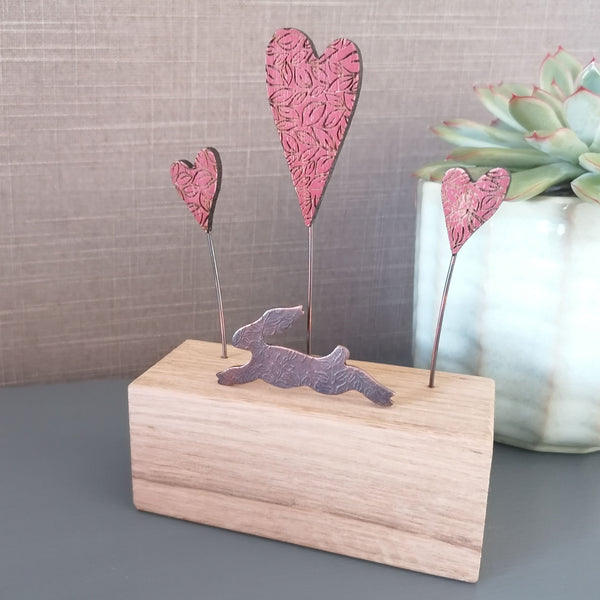 Red Heart Running Hare Ornament
