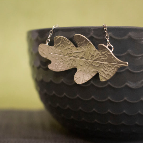 sterling silver oak leaf necklace from Joanne Tinley Jewellery