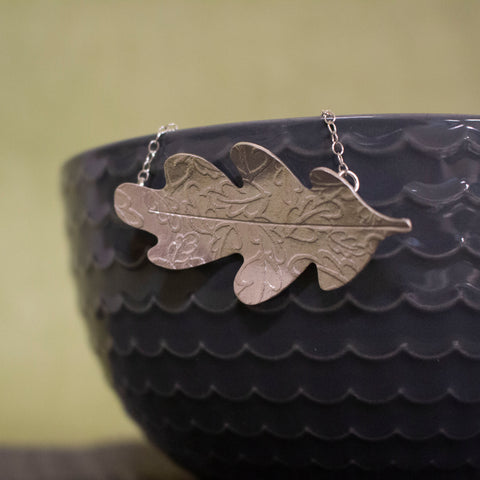 sterling silver oak leaf necklace from Joanne Tinley Jewellery