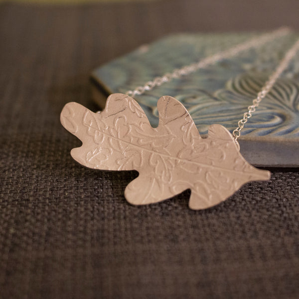 sterling silver oak leaf necklace from Joanne Tinley Jewellery