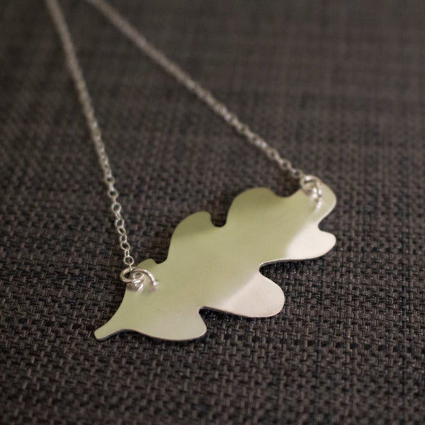 sterling silver oak leaf necklace from Joanne Tinley Jewellery