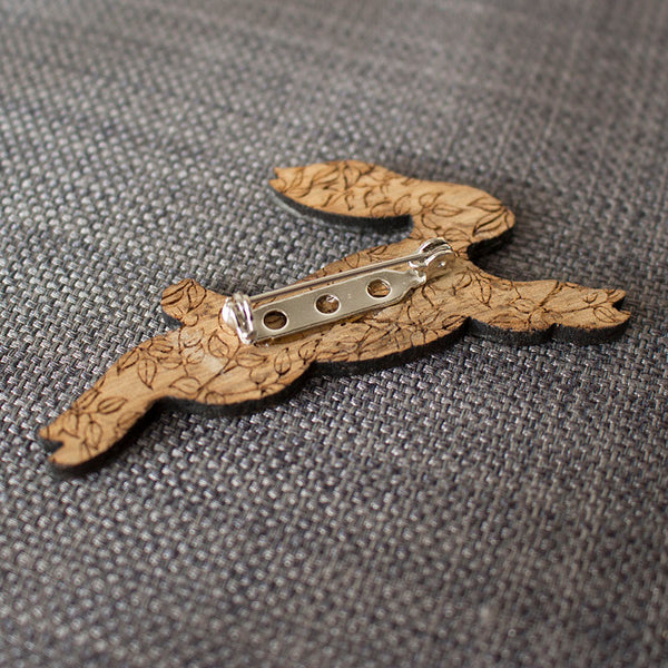 oak hare brooch by Joanne Tinley Jewellery