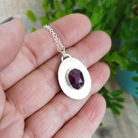 unique ruby and silver pendant by Joanne Tinley Jewellery