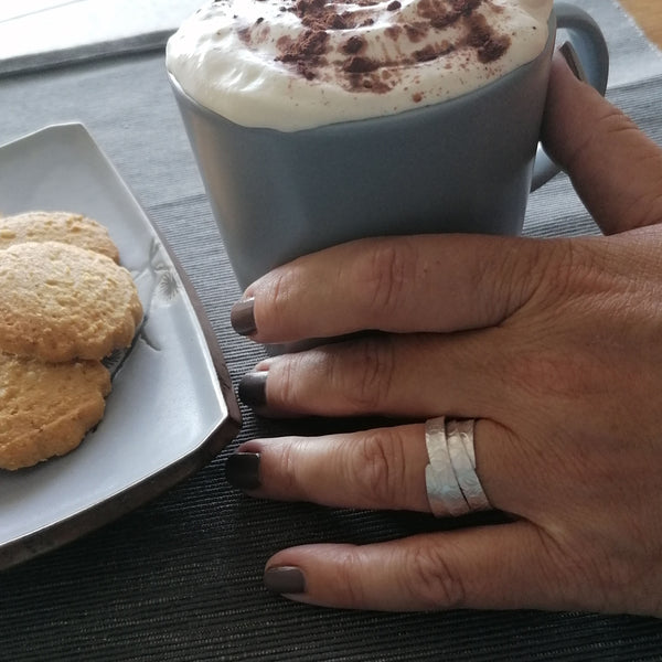 sterling silver wide wrapped ring | Joanne Tinley Jewellery