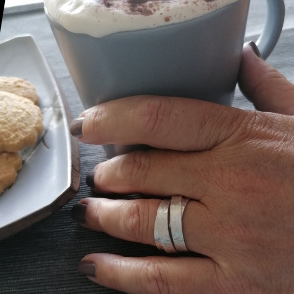 sterling silver wide wrapped ring | Joanne Tinley Jewellery