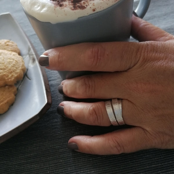 sterling silver wide wrapped ring | Joanne Tinley Jewellery