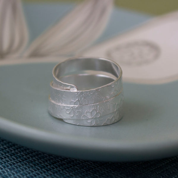 sterling silver wide wrapped ring | Joanne Tinley Jewellery