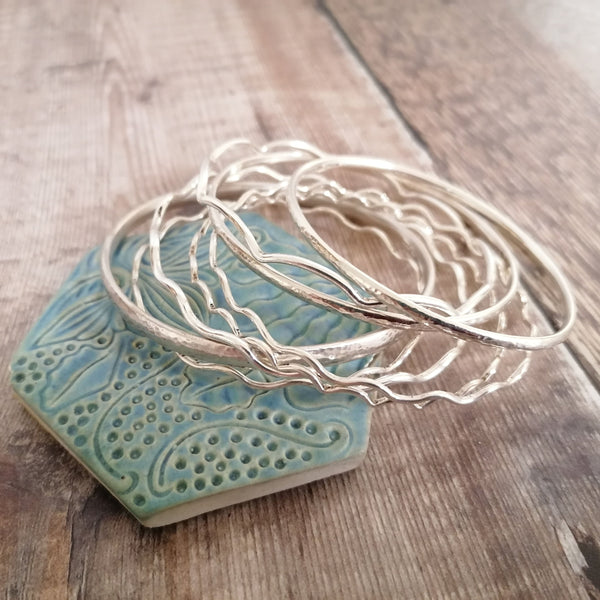 silver bangles class in Hampshire with Joanne Tinley Jewellery