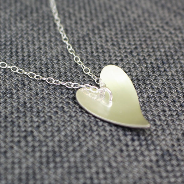 sterling silver leaf heart pendant at Joanne Tinley Jewellery
